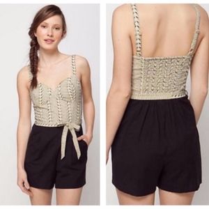 Lilka Anthropologie Romper Banana Embroidered
